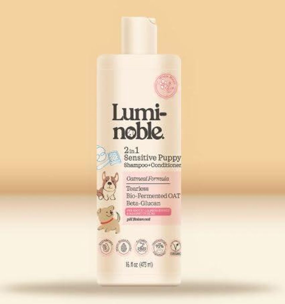 Sanftes Shampoo + Spülung 2 in 1 für Welpen 473 ml/16 oz - Hypoallergene Formel mit biofermentiertem Hafer und Beta-Glucan - Vegane, sanfte Pfleg...