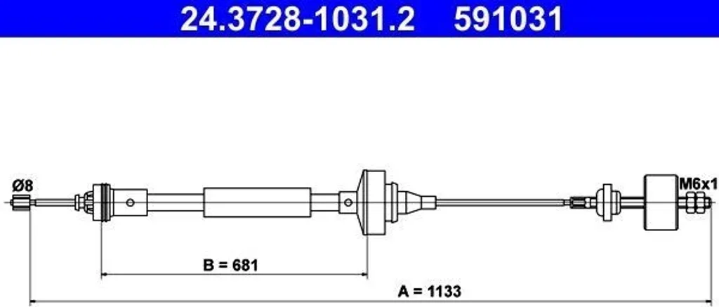 Câble de commande d'embrayage OE 6001546867 pour Sandero I et Logan