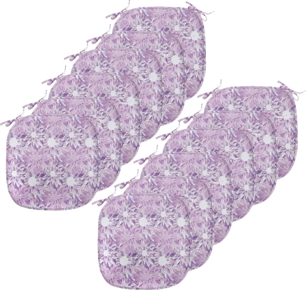 ABAKUHAUS Mauve Polster für Esszimmerstühle, Digitales Floral Design, Dekoratives wasserfestes Kissen mit Riemen für Küchensitze, 40 cm x 40 cm...
