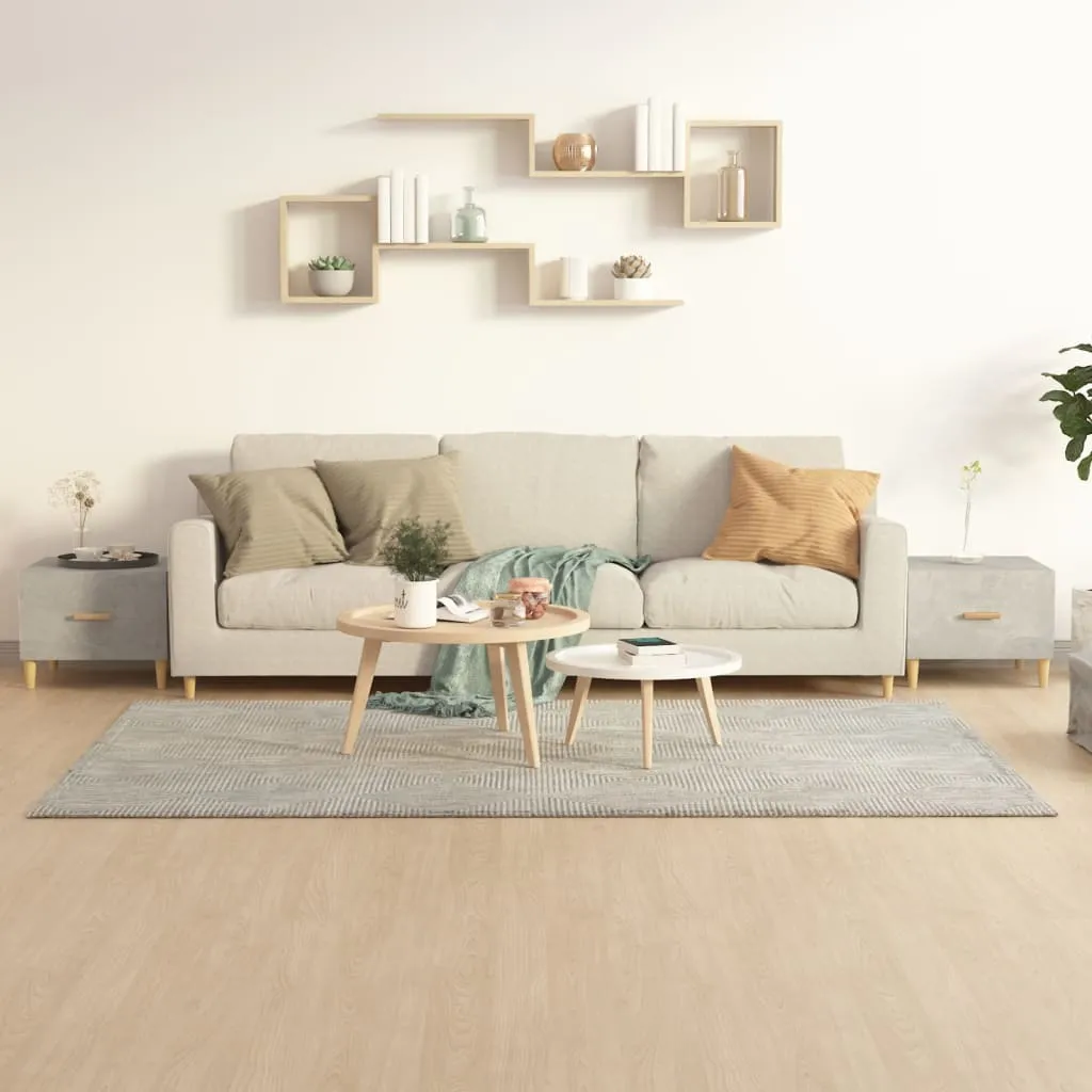 Table basse carrée aspect béton 50x50x40 cm, bois composite robuste