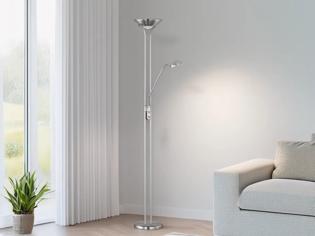Lampada LED Spock Argento R42292107 | Piantana Dimmerabile Reality