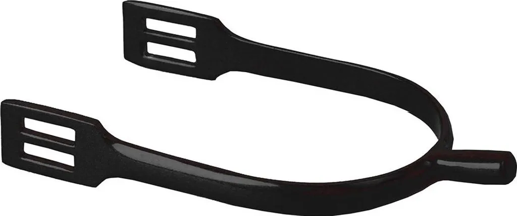 Éperons noirs Horka bout plat 30 mm en acier pour aide à la jambe