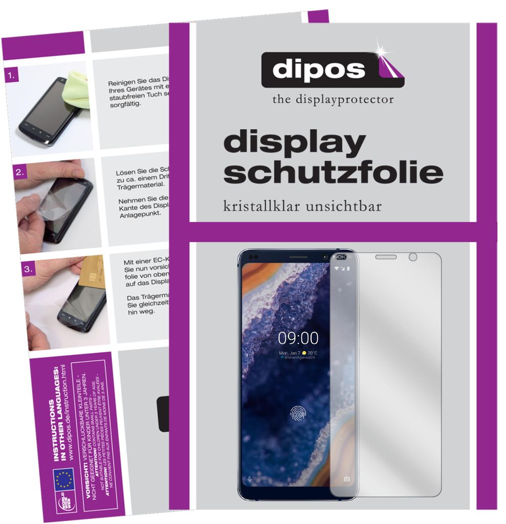 2x Schutzfolie für Nokia 9 PureView klar Displayschutzfolie Folie Display Schutz