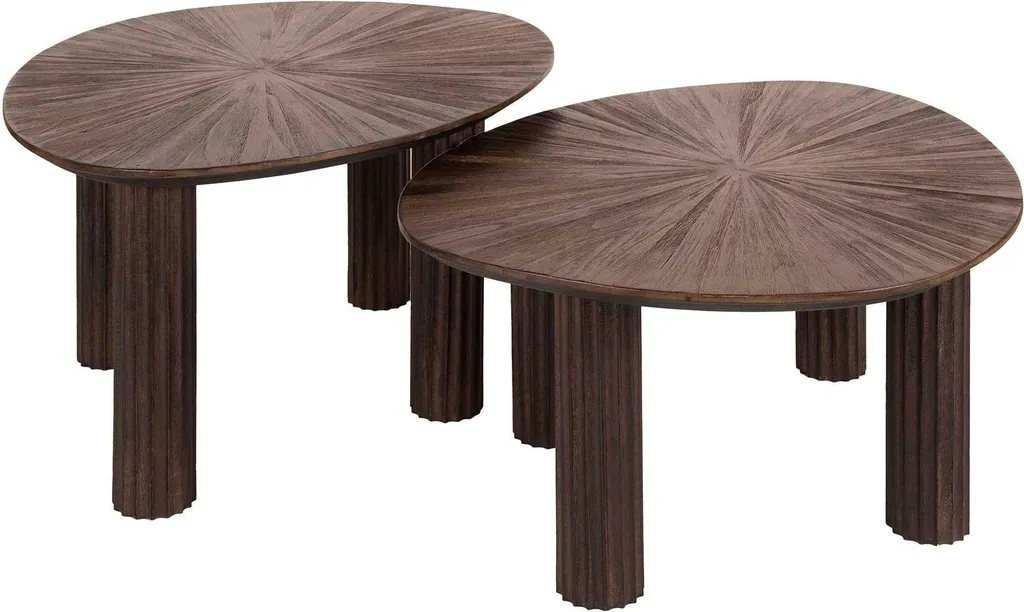 Table basse triangulaire modulable Maya en teck pour salon moderne