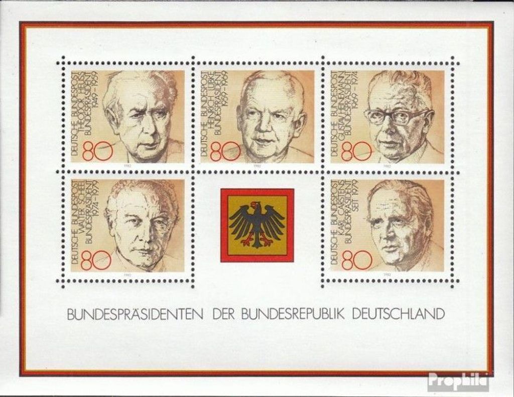 Briefmarken BRD (BR.Deutschland) 1982 Mi Block18 (kompl.Ausgabe) gestempelt Grundgedanken der Demokratie (II) / Bl.18