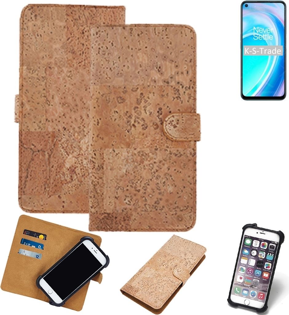 K-S-Trade Hülle kompatibel mit OnePlus Nord CE 2 Lite 5G Kork Handyhülle Cover Schutzhülle TPU Case Bumper in Hellbraun, (1x)