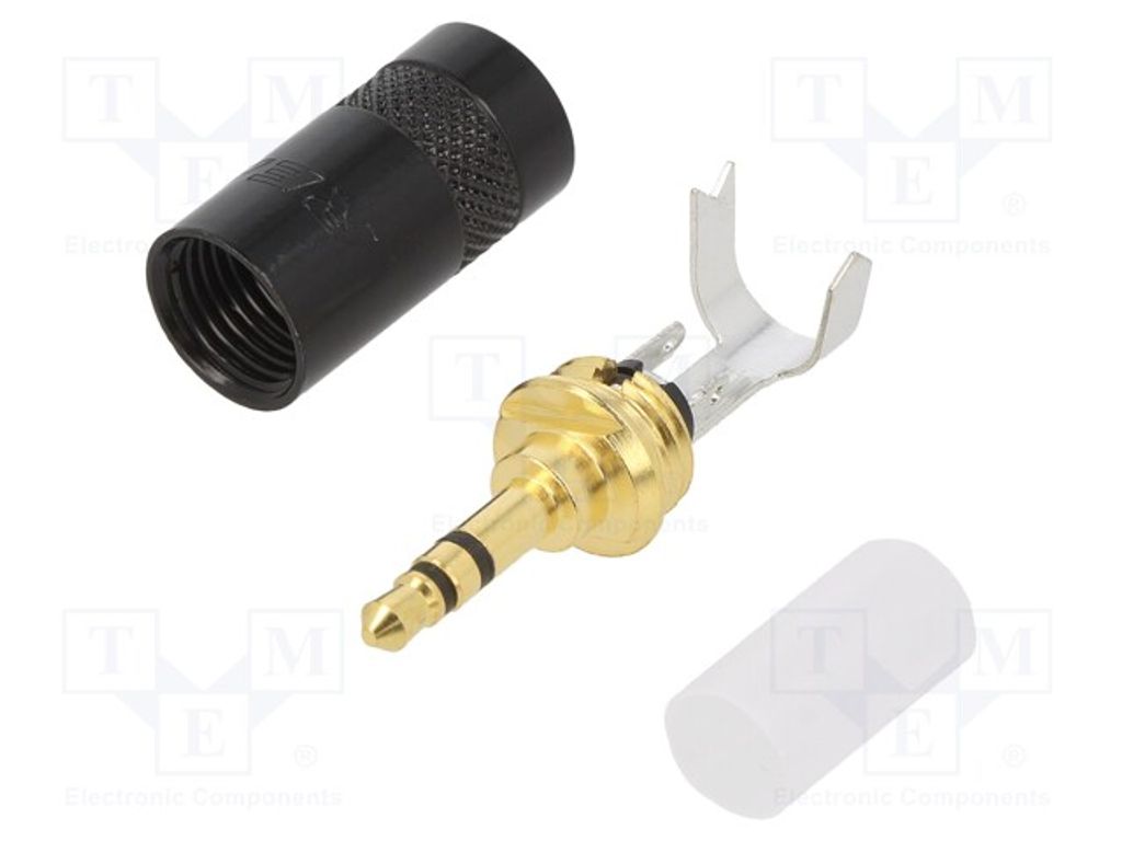 1x Stecker für Leitungen stereo männlich gerade Jack 3,5mm 8mm NYS231BG-LL Klinke