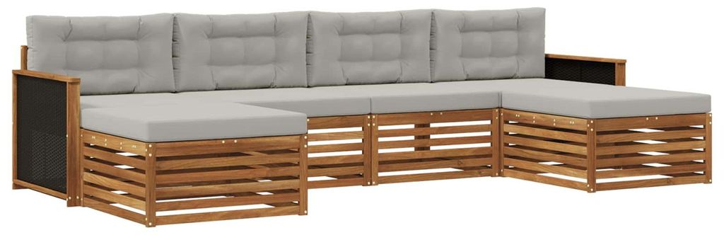 vidaXL Sofagarnituren mit Kissen 6 pcs Massivholz Akazie
