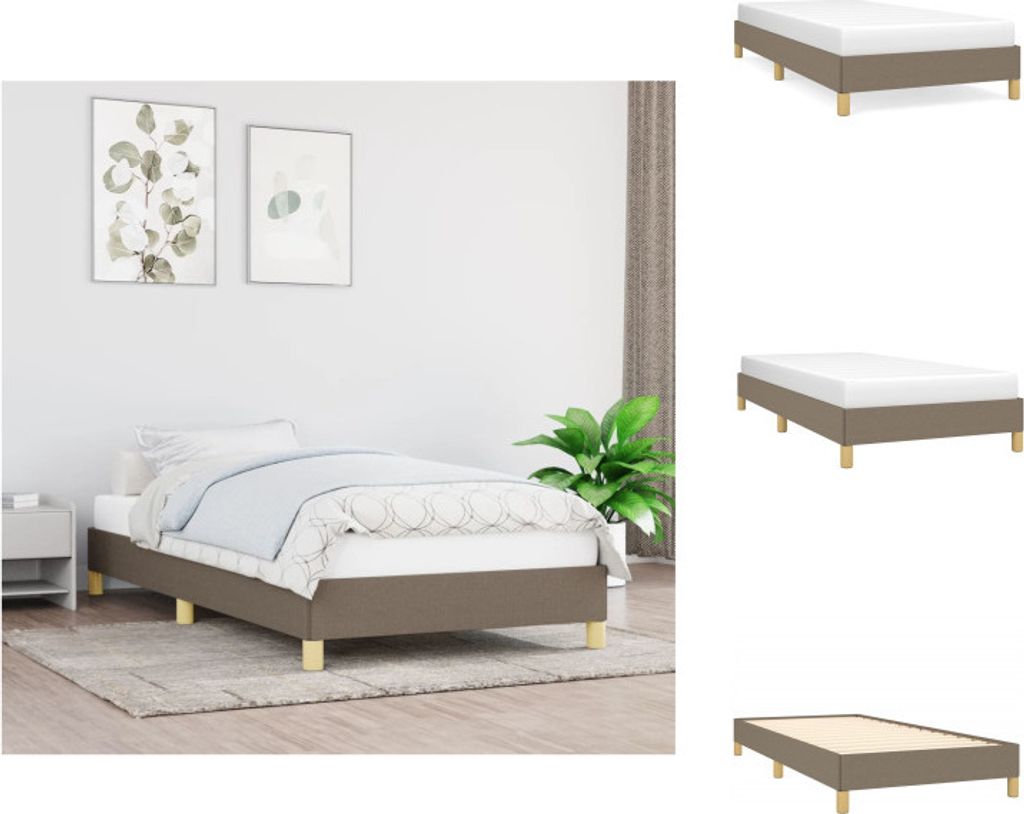vidaXL Bettgestell Taupe 90x200 cm Stoff -  Betten & Produktbild 