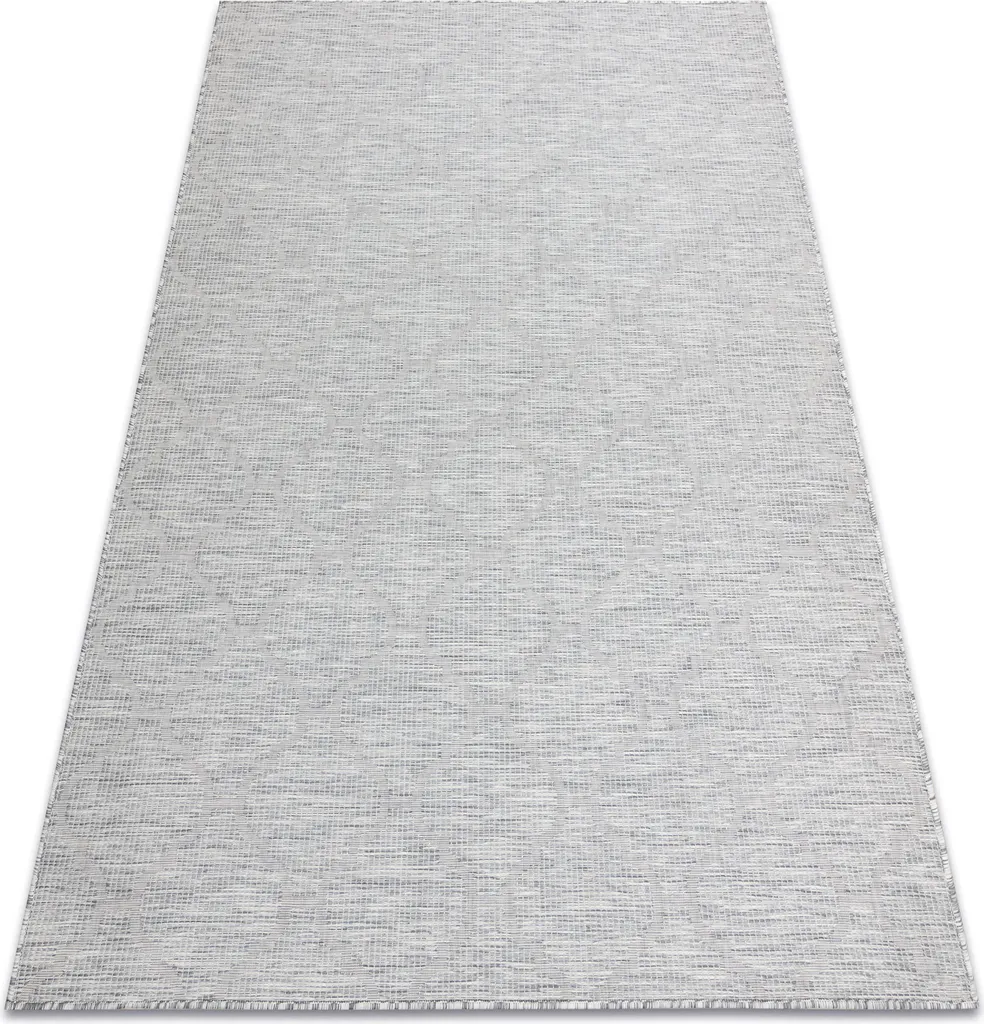 Tapis Sisal Gris et Beige Résistant avec Motif Trèfle Marocain 78x150