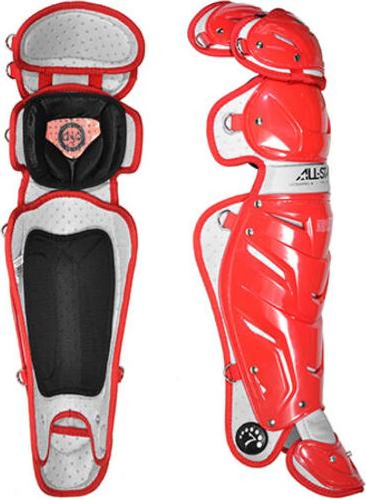 All Star LG30WPRO Leg Guards Adult | 16,5 ̈ Inch Color Scarlet Baseball/Softball Artikel