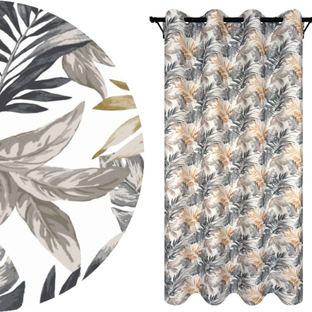 Blickdichte Gardine mit Ösen, Maße: 140x280 cm, Farbe: Calma