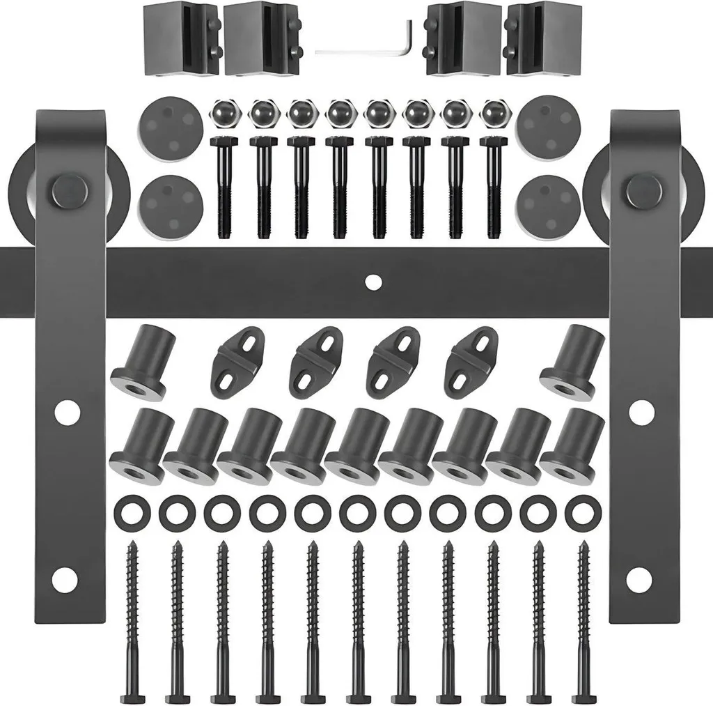Système de porte coulissante 427 cm en acier carbone rail industriel