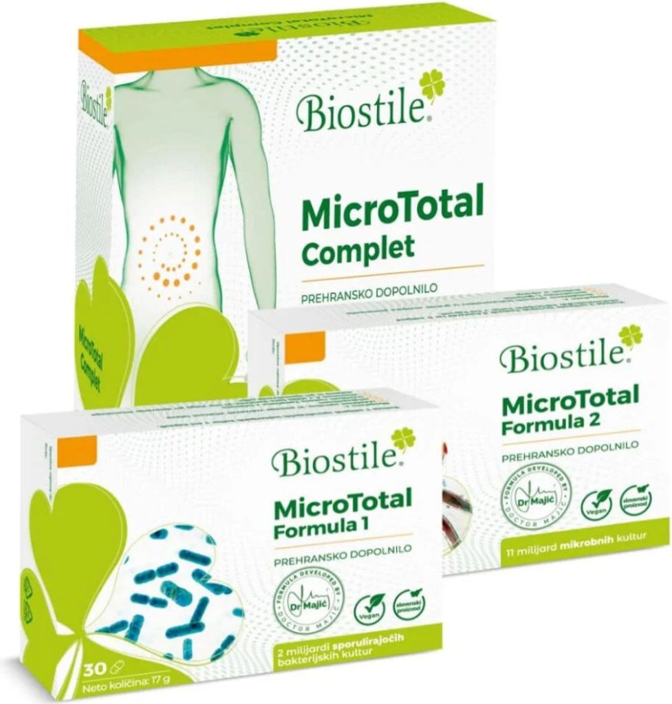 Biostile MicroTotal Complet – 13 Milliarden Kulturen, Inulin, L-Glutamin, Spirulina und Vitamin A für Darmgesundheit und Immunsystem