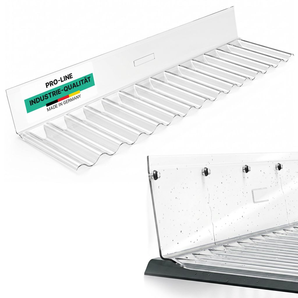 Wandanschluss PVC Sinus 76/18 glasklar für Lichtplatten und Produktbild 