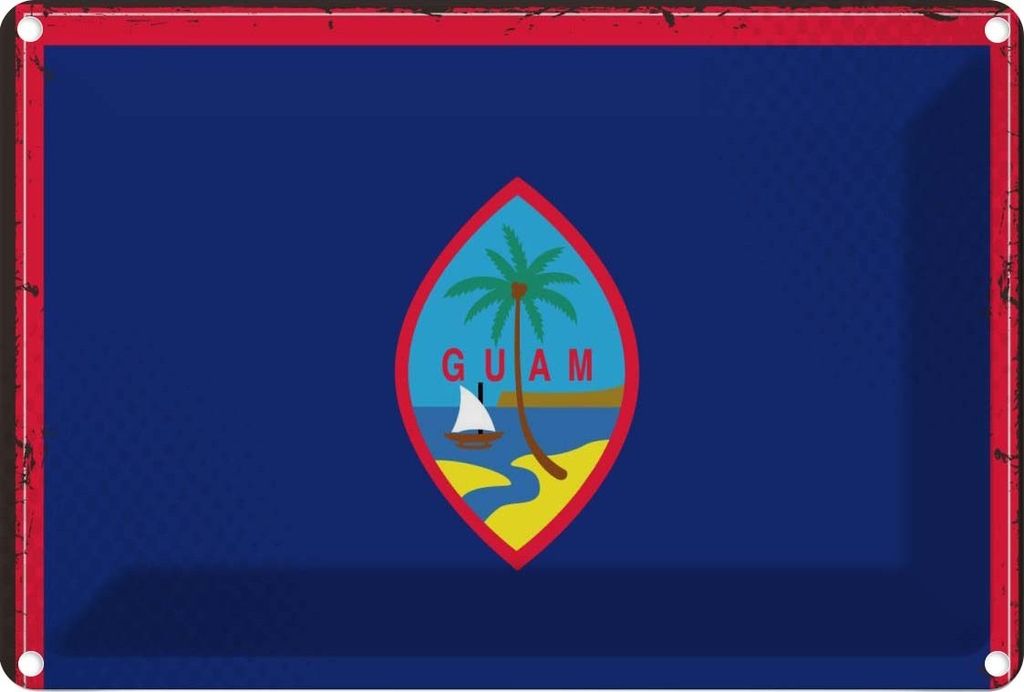vianmo Blechschild 12x18 cm Guams Guam Flagge Fahne Wappen