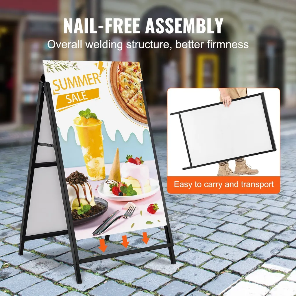 Panneau d'affichage publicitaire 61x91cm résistant en acier pliable - 5