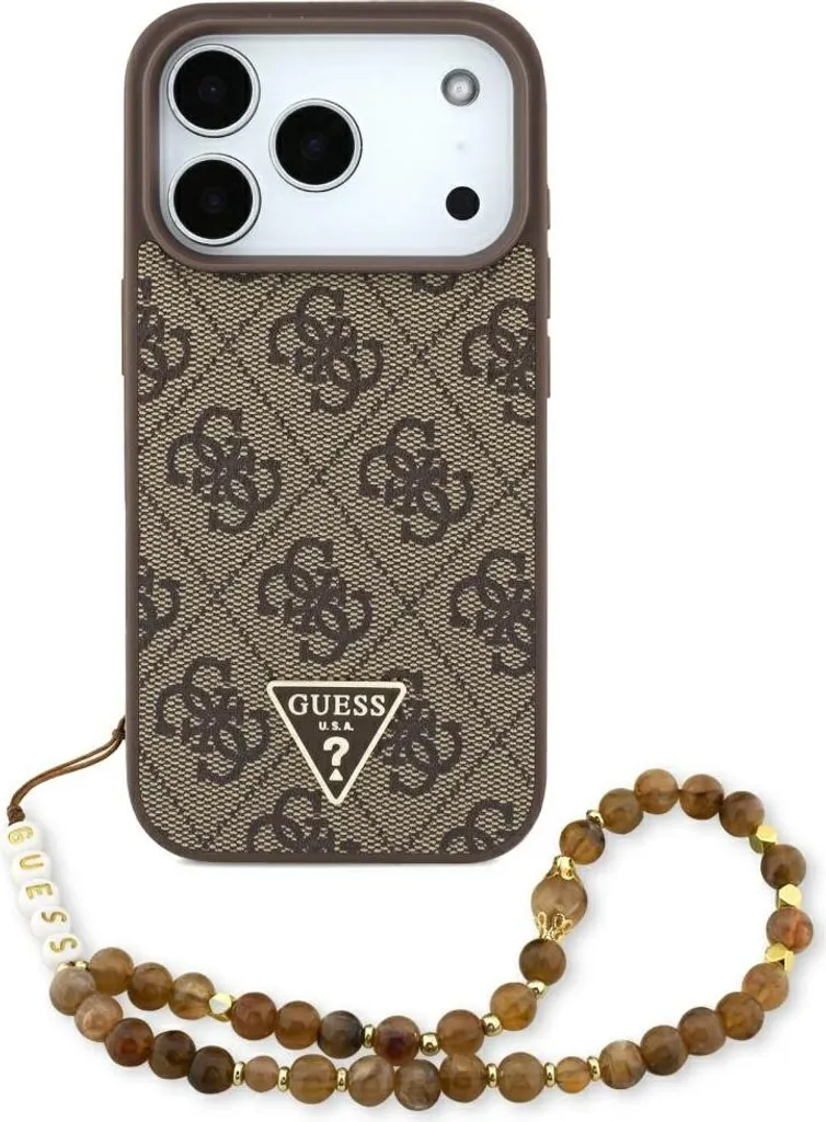 Guess iPhone 17 Pro Custodia Magsafe Bruna 4G Logo a Triangolo