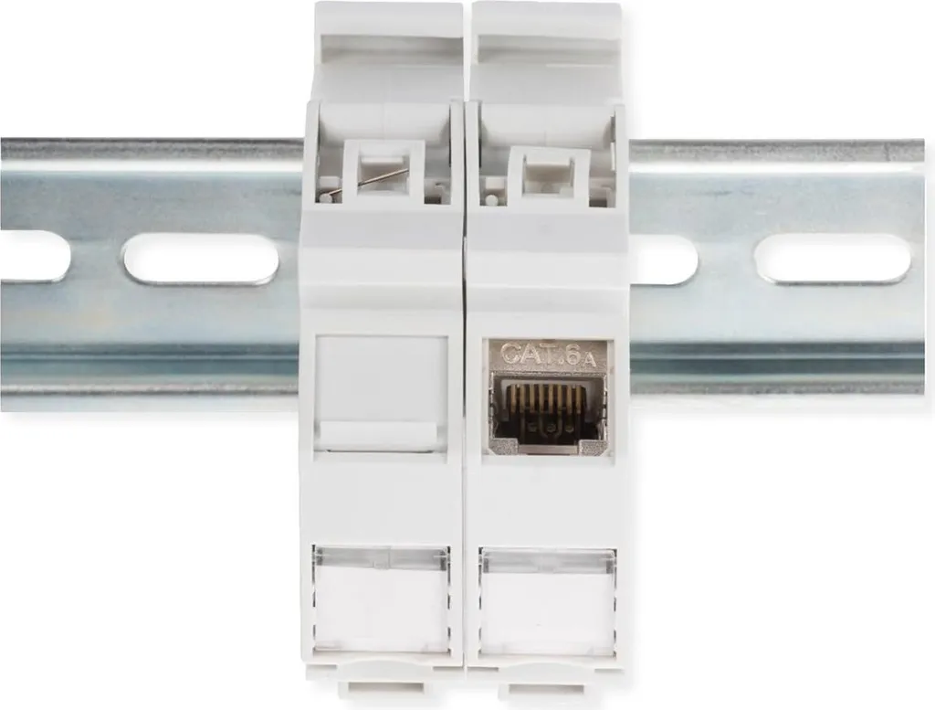 ROLINE Adaptateur Rail DIN Keystone avec Module Cat.6A Blindé 45mm - 8