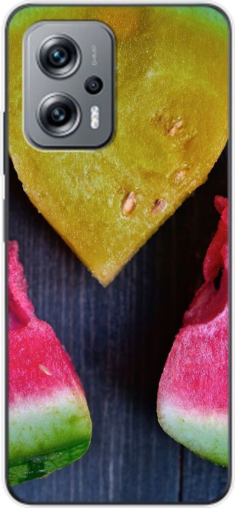 König Design Hülle kompatibel mit Xiaomi Redmi K50i Kunststoff Soft Handyhülle - Handy Case Wassermelone
