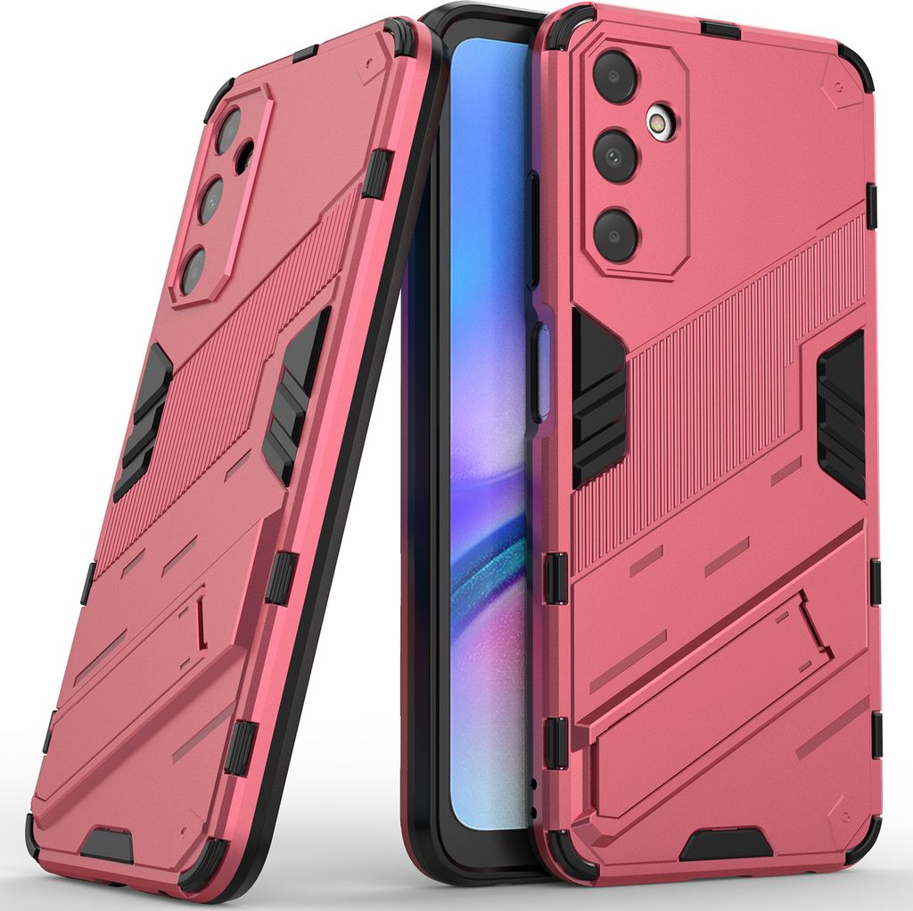 Armor Hülle für Samsung Galaxy A05s, Hybrid PC TPU Bumper Stoßfestes Schutzhülle mit Standfunktion Rosa