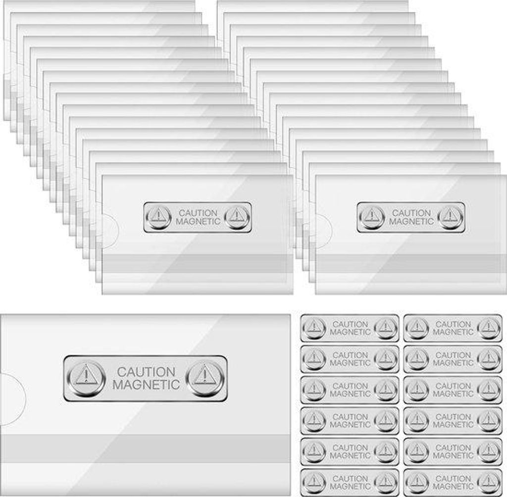 Magnetische naamplaatjes - 30 stuks - PVC - 58 x 90 mm Productafbeelding 