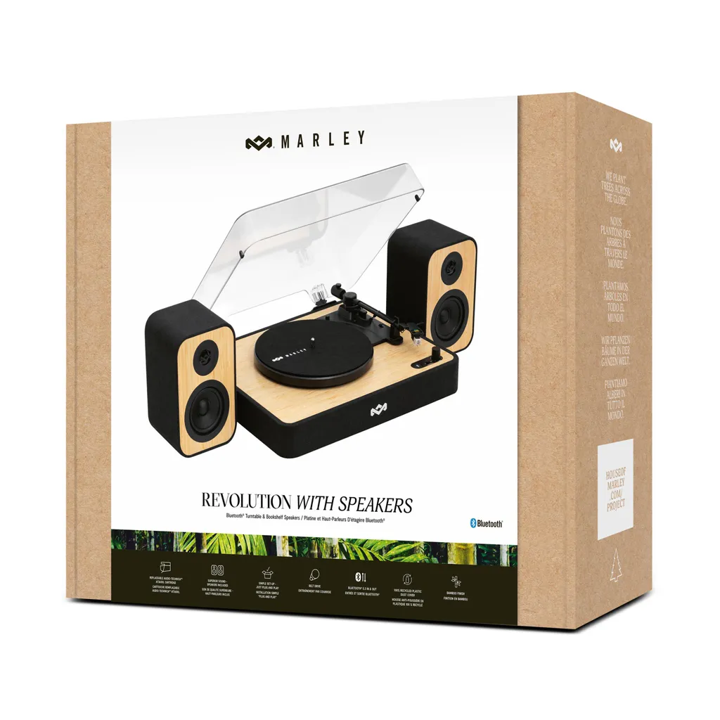 Tourne-disque Stéréo House of Marley Revolution : Système Hi-Fi complet pour Vinyles