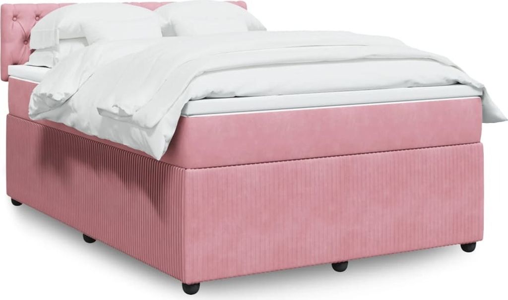 Maison Exclusive - Boxspringbett mit Matratze Rosa 160x200 cm Samt