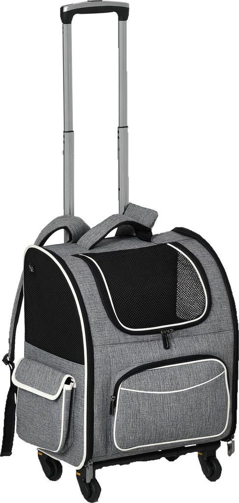 2-in-1 Hundetransporttasche, Oxfordstoff, Grau + Weiß + Schwarz