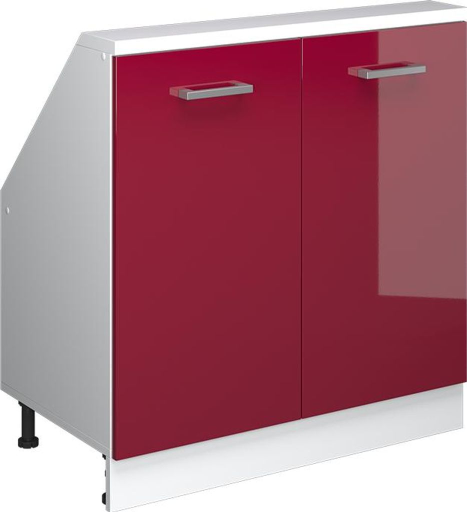 Vicco Dachschrägenschrank Rion, mit 2 Türen, Rot Hochglanz