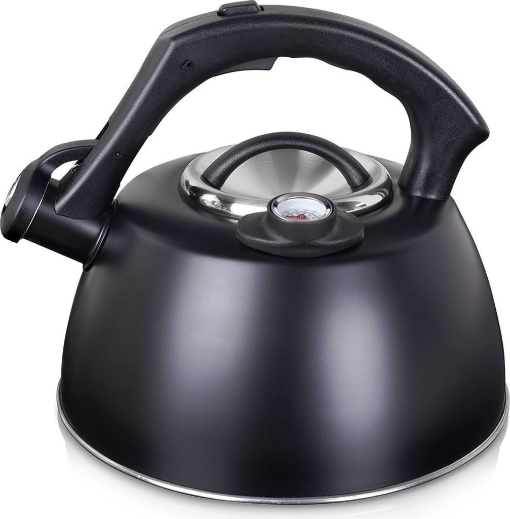 Bouilloire en acier noir avec thermomètre pour eau, pour Image du produit 