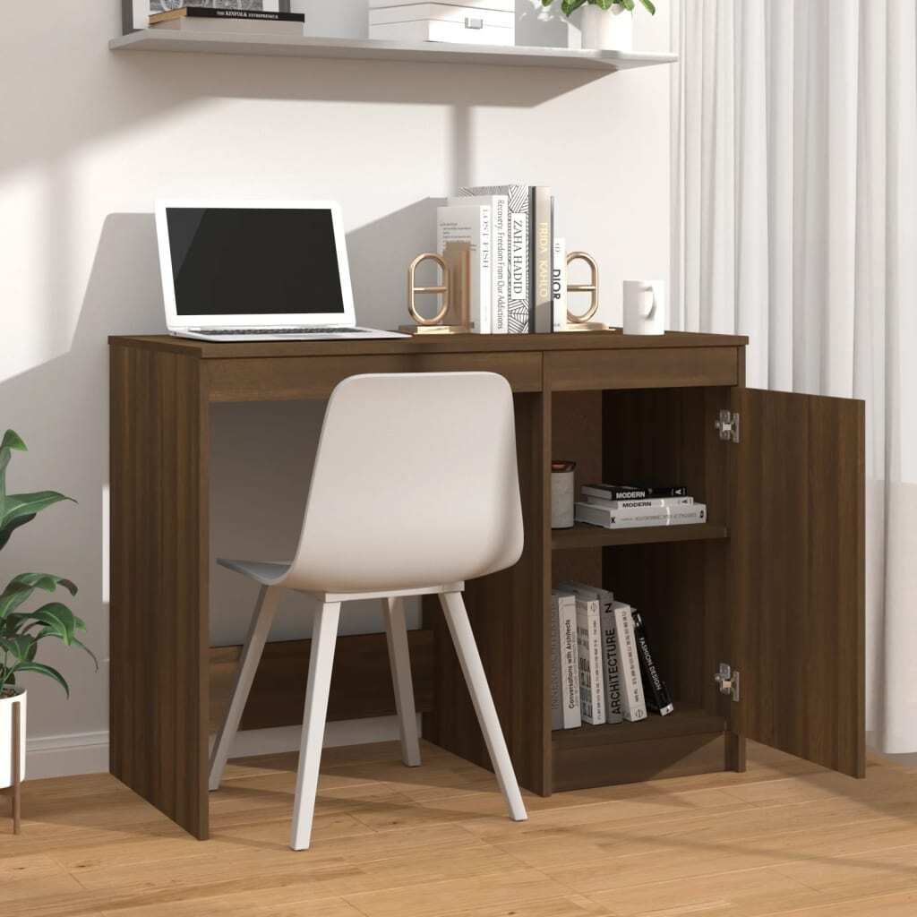 "im Sonderangebot"Schreibtisch/Büro-Möbel - CLORIS - Computertisch moderner - Braun Eichen-Optik 100x50x76 cm Holzwerkstoff - DEMöbel5641907