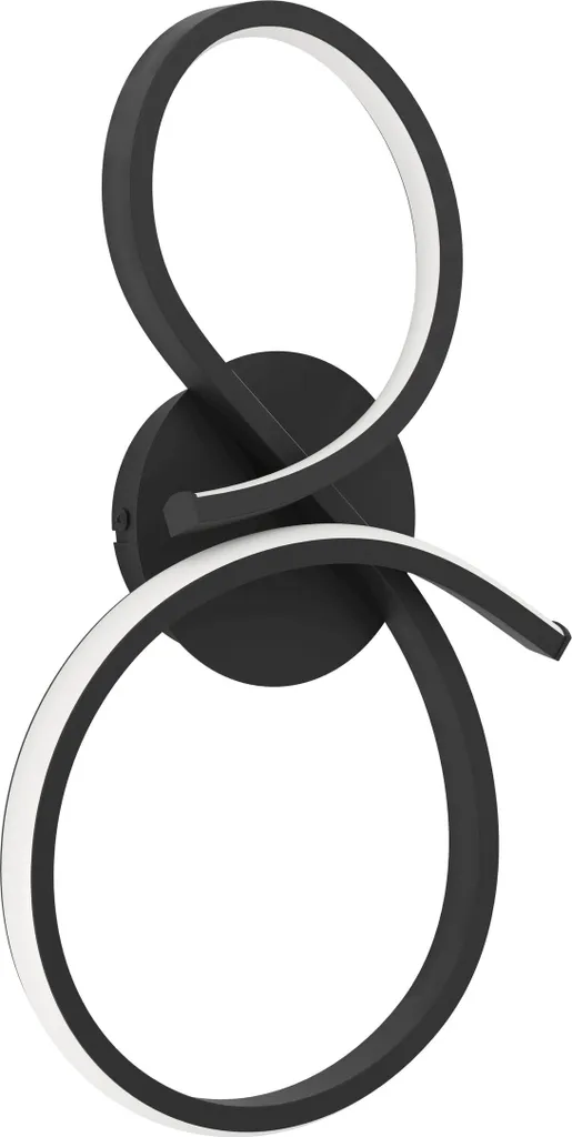 Applique LED Noire pour Chambre et Bureau, Lampe Murale Métal 20,5x40 cm