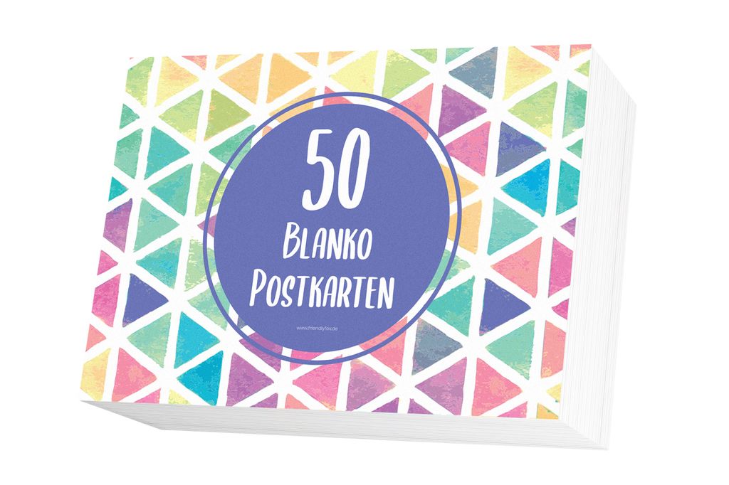 Friendly Fox Blanko Karten Set, 50 Stück Postkarten zum Produktbild 