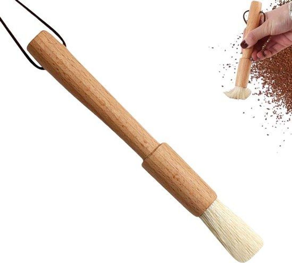 2 Stück Holzborsten für Kaffeebereiter | Werkzeug mit Holzgriff und Borstenhaaren, Borsten für Kaffeemaschinen | für Haus, Küche, Bar, Kaffeeb...