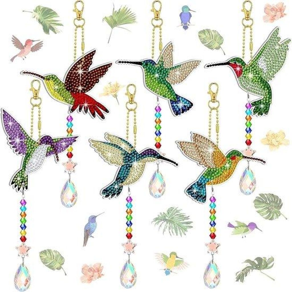 Diamond Painting Set für Erwachsene und Kinder - 5D doppelseitige Diamond Painting Schlüsselanhänger mit Kristallhängeschmuck.