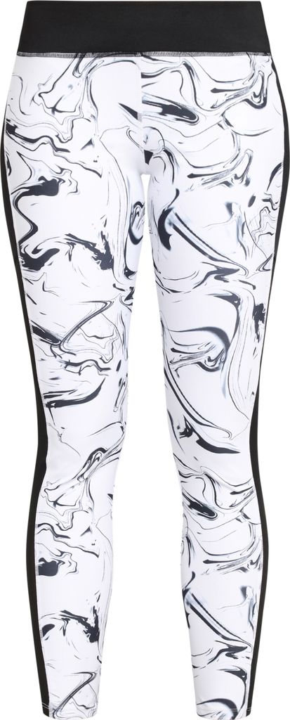 LASCANA ACTIVE Leggings weiß-schwarz-gemustert-neongelb Größe 32/34