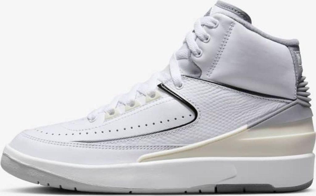 Air Jordan 2 Retro, Weiß/Sail/Schwarz/Cement Grey, DQ8562-100, Größe 38,5