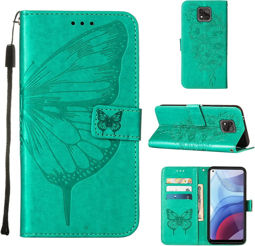 Custodia Protettiva Moto G Power 2021 | Cover Portafoglio Antiurto Verde