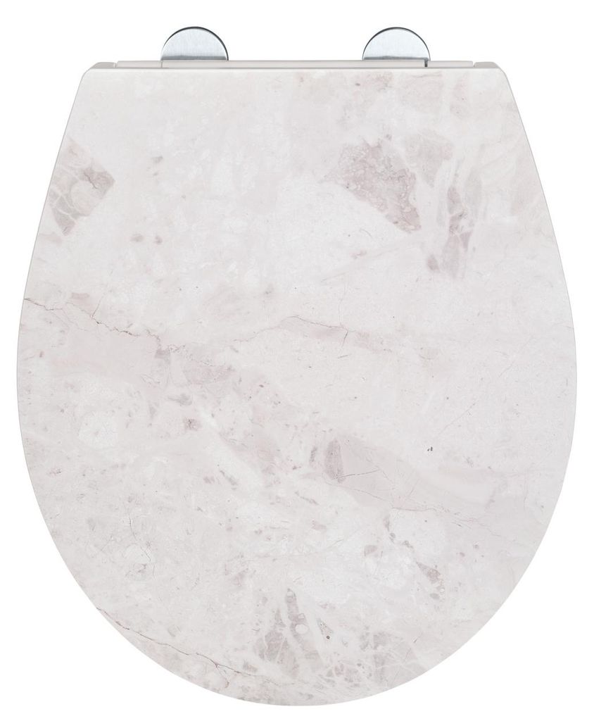 Asiento de inodoro de alta calidad, color blanco mármol, Imagen del producto 