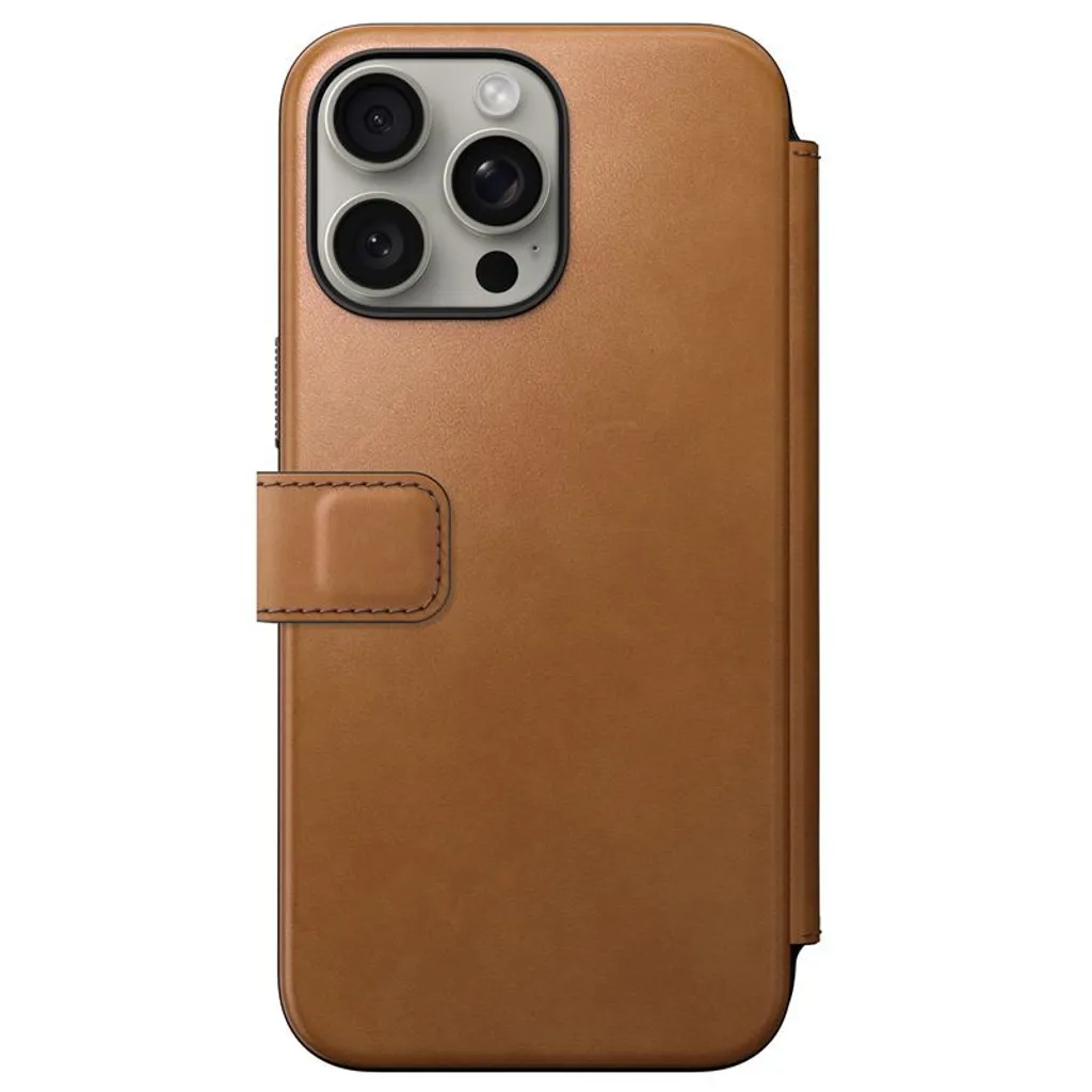 Custodia a Libro Nomad iPhone 15 Pro Max Marrone Inglese - Pelle Vera - 7