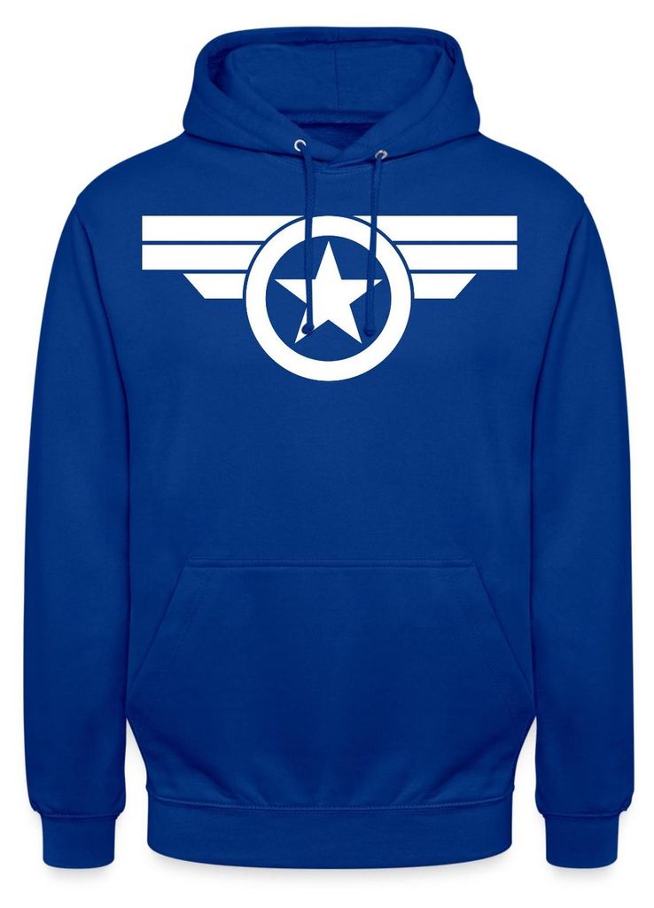Spreadshirt Avengers Captain America Sternmotiv Uni Hoodie, XXL, Royalblau