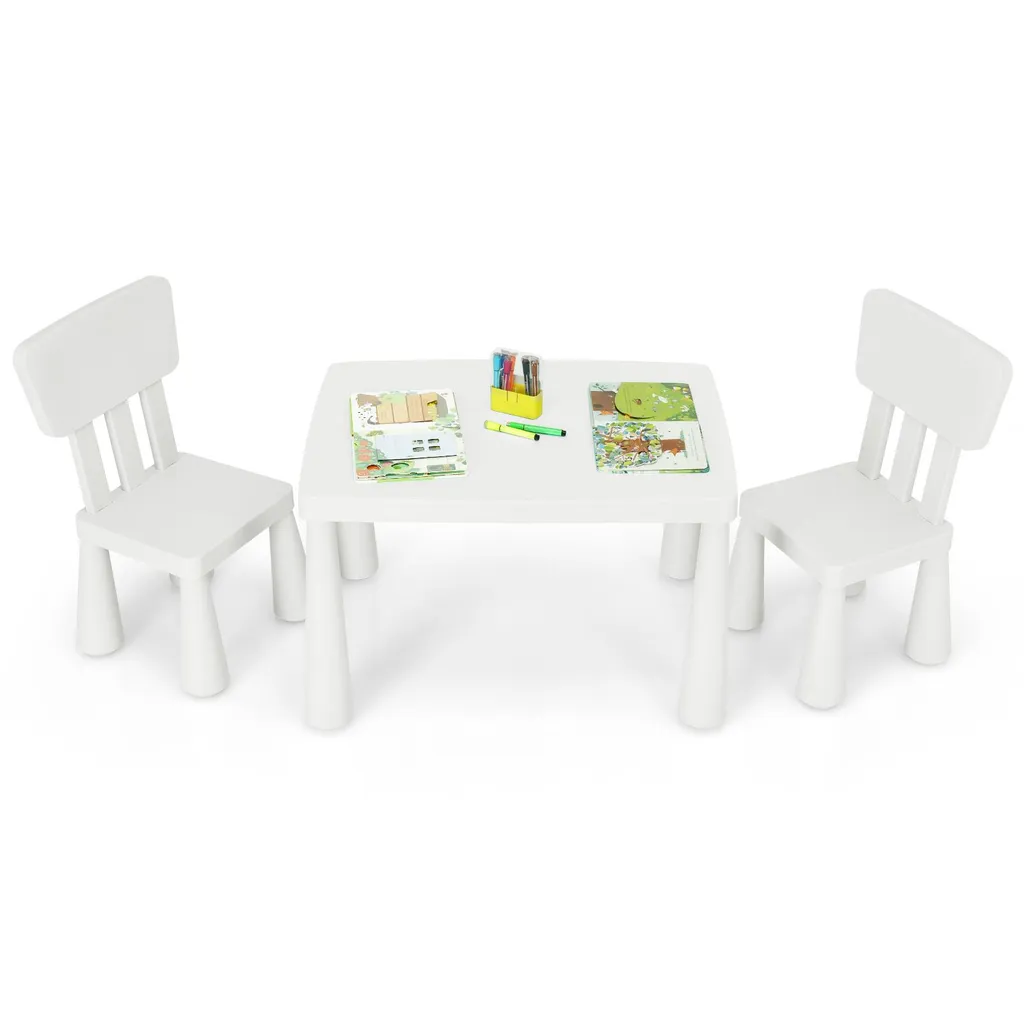 Table et Chaises Enfants Légères et Robustes pour Intérieur et Jardin