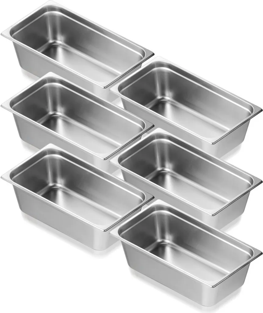 Bac Gastronorme GN 1/1 en acier inoxydable - 6 x 20,2L - 530x327x150mm