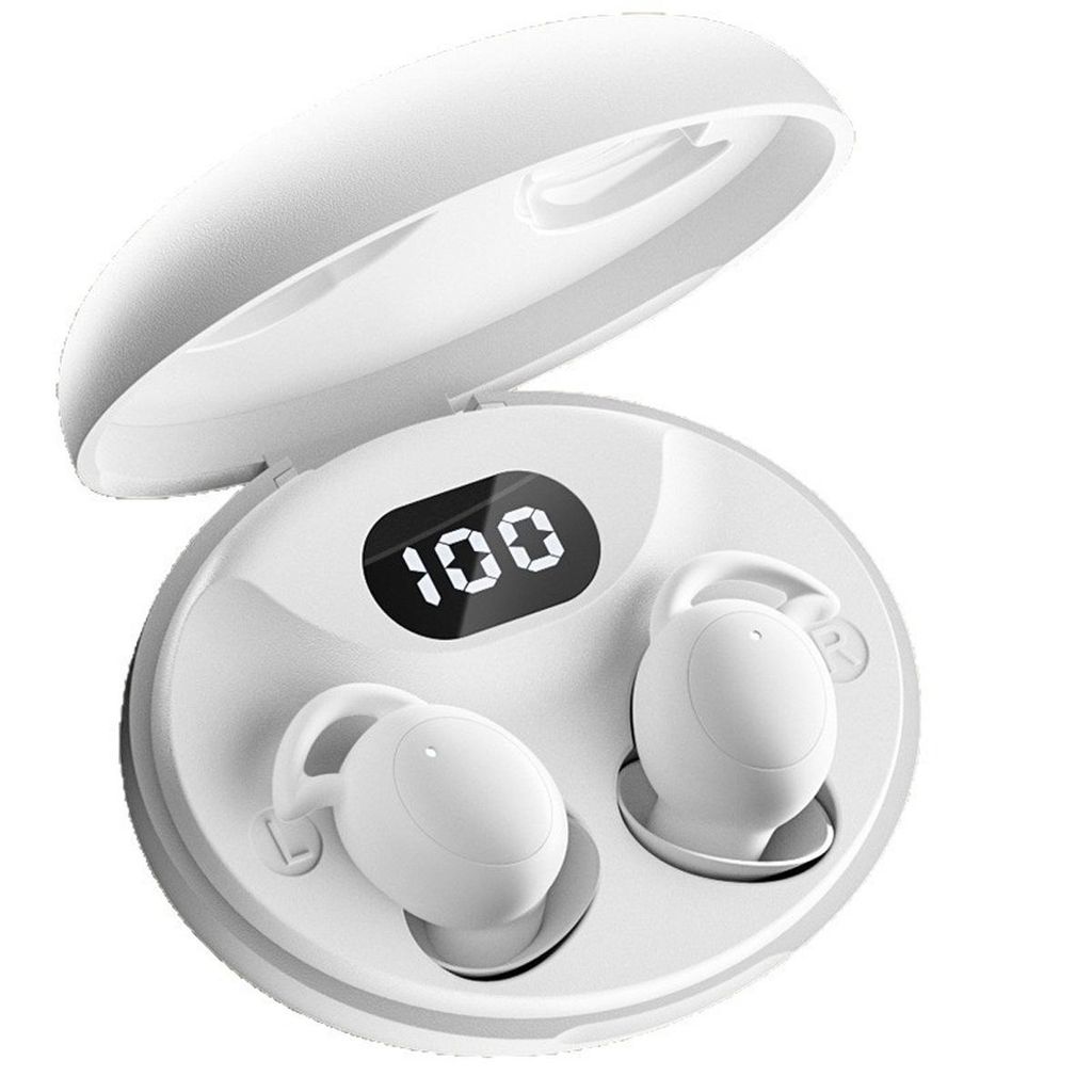 Bluetooth 5.3 In Ear Kopfhörer, Schlaf Kopfhörer Noise Cancelling, Mini Wireless Earbuds mit Typ-C & 25h Laufzeit, Weiß