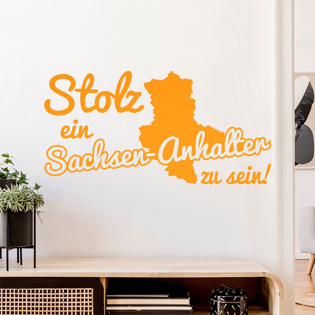Sachsen-Anhalt Stolz Wandtattoo Wandaufkleber Wall Sticker - Dekoration, Küche, Wohnzimmer, Schlafzimmer, Badezimmer