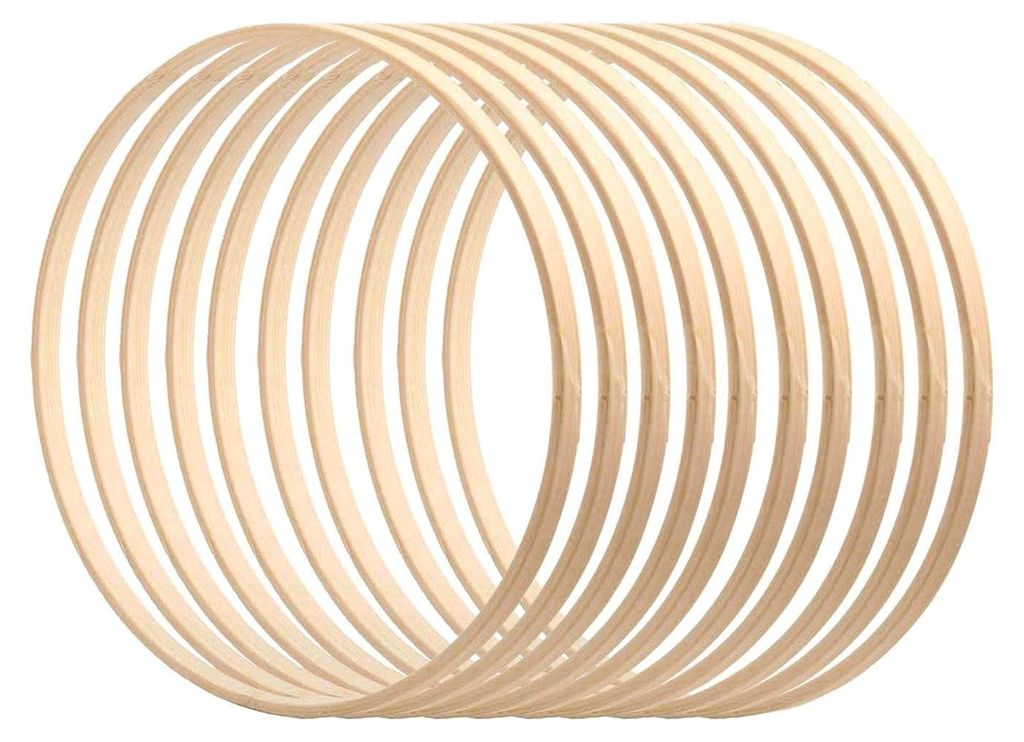 Bambusringe zum Basteln, 10/15/20,5/26/30,5 cm Ringe für Makramee, Traumfänger und Dekoration