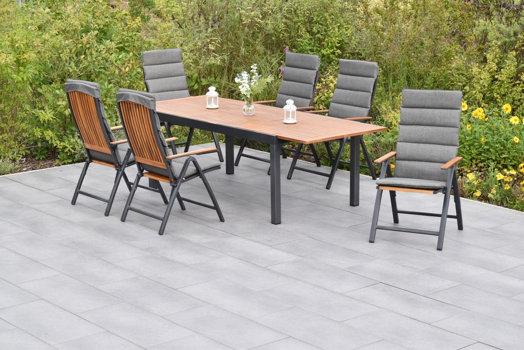 Merxx Gartenmöbel Set Athos 13tlg., 6 Klappsessel inkl. Produktbild 
