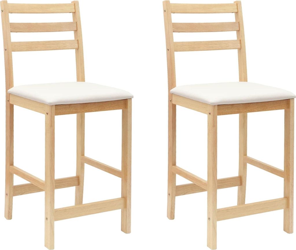 vidaXL: 2 sillas de comedor, madera de caucho maciza, color Imagen del producto 