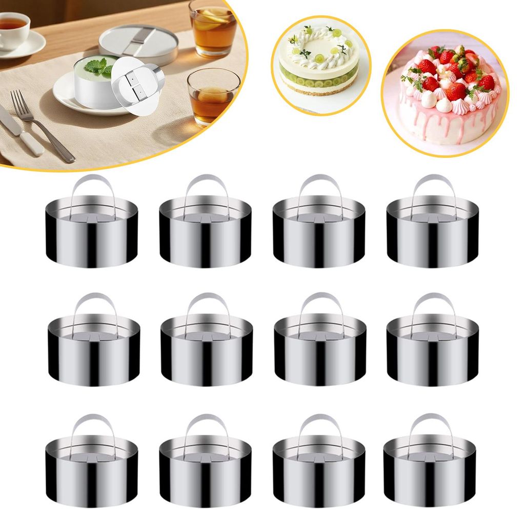 12 Stück Dessertringe und Speiseringe, Lebensmittel Ringe, Produktbild 